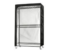 ZJchao Cubierta para Estante de Ropa, Tela Oxford 210D, Impermeable, a Prueba de Polvo, Frontal de PVC Transparente con Bolsillos Laterales con Cremallera para Almacenamiento de R (45*17.H*80.Tu ojo)