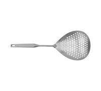 ZJchao Cuchara para Espumar, Cuchara Coladora, Ranurada, Acero 304 Menos, Largo de Grado Alimenticio, Espumadera de Flujo Grande con Tratamiento de Pulido para Papas Fritas, Verduras, Carne (SILVER)
