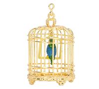 ZJchao Decoración de Jaulas de Pájaros Pequeños, Decoración la Jaula Pájaros 1/12 Metal Dollhouse Birdcage Casa Muñecas en Miniatura la Aves con 2.2x1.4x1.4 pulg. (Gold)