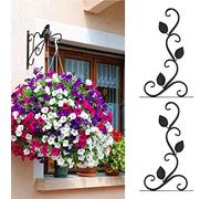 ZJchao Decoración de Pared de Hierro Forjado, 2 Piezas de Colgilla de Pared de Estilo de Hierro de Estilo Europeo Ganchos Decorativos Ganchos Decorativos Ganchos de Hierro Soporte de (Black)