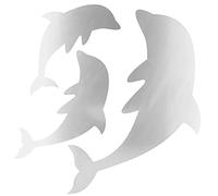 ZJchao Decoración del Delfín, Pegatina de Pared de Plástico Debajo de Las Calcomanías de la Pared de la Pared de la Mar Calcomanías de Pared con una Película Protectora para Evitar (Silver)