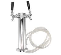 ZJchao Dispensador de Torre de Cerveza Doble, Torre de Cerveza de Barril de 2 Grifos, Grifo de de Acero Inoxidable, para Kegerator con Grifo de Latón Cromado y Revestimiento de