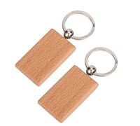 ZJchao En Blanco de Llavero de Madera, Llavero de Madera En Blanco de Llaves Keychains 10pcs BAECH Llave de Láser Grabado En Decoración de Bolsas de Ropa de Bricolaje (Tamaño rectangular 5 * 3 CM)