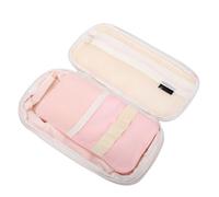 ZJchao Estuche para Lápices de Gran Capacidad, Bolsa Plegable para Bolígrafos con Bolsillo de Malla para Material Escolar y de Oficina (Pink)