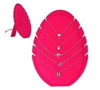 ZJchao Expositor de joyas con collar de terciopelo de hielo, diseño único, estilo a la moda, ideal para cómoda o mostrador de joyas (PINK)