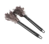 ZJchao Extensible de Avestruz Plumero Retráctil de 2 Piezas con Plumas de Avestruz y de Primera Calidad para un Hogar y una Oficina Eficientes