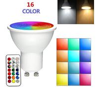 ZJchao Foco LED GU10 que Cambia de Color con Control Remoto, Bombilla RGBW de 3W, 2 Modos, Función de Temporizador para Fiestas, Escenarios y Bares (GU10#40)