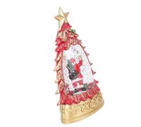 ZJchao Globo de Nieve de Navidad, Globo de Nieve Creativo de Papá con Decoración de Chimenea con Luz LED para Decoración de Navidad (S roja)