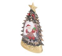 ZJchao Globo de Nieve de Navidad, Globo de Nieve Creativo de Papá con Decoración de Chimenea con Luz LED para Decoración de Navidad (Verde)