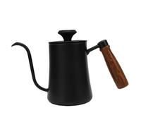 ZJchao Hervidor de Cuello de Cisne, Hervidor de café con Termómetro y de Madera, de té de Acero Inoxidable para Elaboración Casera, 16.76 Oz 9.1 X 5.5 Pulgadas
