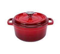 ZJchao Horno Holandés de Hierro Fundido Esmaltado de 7 Litros, Olla Redonda de Doble Asa con Tapa Bien Ajustada para Estofar, Hornear, Usar en Estufas y Hornos