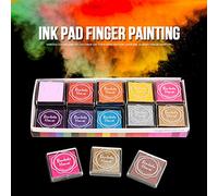 ZJchao Juego de Almohadillas de Tinta de 20 Colores para Pintar con los Dedos - Suministros de Manualidades Vibrantes para Niños - Tinta a Base de Aceite de Calidad para Proyectos de Papel, Madera y