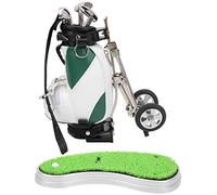 ZJchao Juego de Bolígrafos, 3 Bolígrafos con Mini Bolsa y Césped Verde Simulado, para Decoración de Escritorio y Amantes (Verde Blanco)