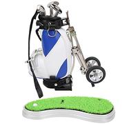 ZJchao Juego de Bolígrafos, 3 Bolígrafos con Mini Bolsa y Césped Verde Simulado, para Decoración de Escritorio y Amantes (Blanco)