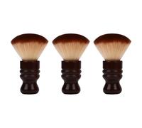 ZJchao Juego de Cepillos de Peluquero Profesional, 3 Piezas, Plumero Facial con de Madera para Corte de Pelo y Herramienta de Depilación, Esencial para Peluqueros de Salón (Juego de cepillos de