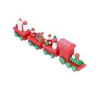 ZJchao Juego de Juguetes Navideños, Modelo de Dibujos Animados de Madera Maciza para Niños y Niñas con 4 Carruajes, Decoración de árbol de Navidad para Niños a Partir de 3 Años (C)