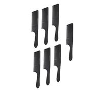 ZJchao Juego de Peine para Peinado de 7 Piezas, Peine de Peluquería de Fibra de Carbono de Dientes Finos Antiestáticos para Salón y Uso Doméstico, Negro