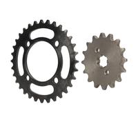 ZJchao Juego de Piñones Traseros Delanteros 32T de Paso de Cadena 420 para Motocicleta, Kit de Piñones de Transmisión Compatible con Cadenas Estándar 420, Construcción de Acero