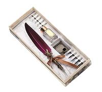 ZJchao Juego de Plumas, Juego de Plumas, de Caligrafía, Creatividad Vintage, Tinta Tallada, Escritura, Vintage para Amante, Maestro, Compañero de Clase (PURPLE)