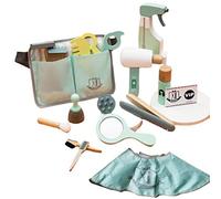 ZJchao Juego de rol de Corte de Pelo de Madera para Niños, Juego de Peluquería, Juego de rol de Maquillaje y Corte de Pelo, 18 Piezas, Bolsa de Corte de Pelo de Madera para Niños.