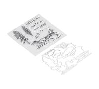 ZJchao Juego de Sellos y Troqueles, Sello de Silicona Transparente con Troquel de Corte de Acero Al Carbono para Hacer Tarjetas, Manualidades, álbumes de Recortes