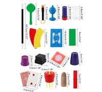 ZJchao Juego de Trucos para Niños, 11 Piezas, Kit de Mago con Varita, Tazas, Bolas, Tarjetas, Accesorios Mágicos de Rendimiento, Juguetes Educativos para Niños y Niñas a Partir de 6