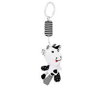 ZJchao Juguetes Colgantes para el Gimnasio de bebé, Traqueteo de Tela Toya para Bebés Desarrollo Visual de Juguetes Colgantes para Estera de Juego con (Colgante de becerro a rayas blancas y negras)
