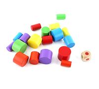 ZJchao Juguetes para Niños Pequeños, Bloques para Niños Pequeños 1-3 Aprendiendo Juguetes de Aprendizaje de 1-3 Bloques Equilibrio en Forma Luna Madera (Blue)