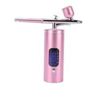 ZJchao Kit de Aerógrafo Inalámbrico, Máquina de Aerógrafo Portátil con Boquilla de 0,35 Mm, Pantalla LCD de Presión Ajustable de 30 PSI para Decoración de Pasteles, Maquillaje y (Cobre+Aluminio)