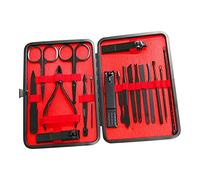 ZJchao Kit de Cuidado de la Uña de 18 Piezas Pedicura de Manicura de Acero Inoxidable con 2 Tijeras 3 Mortajas de Uñas 10 Cuchillos de Pedicura para Viajes en el Salón del Hogar