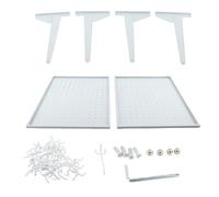 ZJchao Kit de Tablero Perforado de Metal, Tablero Organizador de Joyas con 24 Ganchos y Base Ponderada para Ferias, Boutiques, Exposiciones, Expositor Minorista (WHITE)