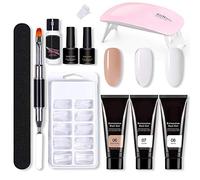 ZJchao Kit Profesional de Gel para Uñas, Resina Premium Orgánica Insípida Segura para Extensión de Uñas con 3 Geles 100 Puntas para Uso en Salón en Casa (11pcs05)