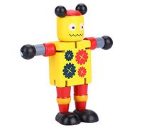 ZJchao Kits de Construcción de Madera para Niños, Juguete Astrobot, Robot de Juguete de Madera, Robot con su Diseño Flexible para Niños y Niñas (Yellow)