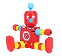 ZJchao Kits de Construcción de Madera para Niños, Kit de Construcción de Robot de Juguete de Madera de Madera, Juguete Astrobot con su Diseño Flexible para Niños y Niñas, Tanto para (Rojo)