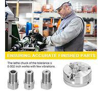 ZJchao Lathe Chuck, Metal Lathe Chuck 3 Jaws/4 Jaws Manual Auto Centrado Perno de Montaje con Grano de Torno para Moler la Máquina de de la Fresado (3 Jaws-3.17 mm)