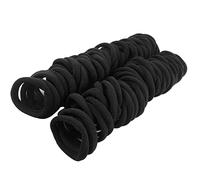 ZJchao Lazos Elásticos Negros para el Cabello, 100 Uds., Coleta sin Costuras para Cabello Grueso y Rizado