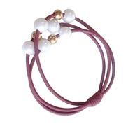 ZJchao Lazos para el Cabello con Perlas Falsas, Elegantes Bandas Elásticas para el Cabello con Buena Elasticidad para Niñas, Mujeres, Fiestas de Trabajo Diarias, Festivales (rojo rojizo)