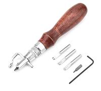 ZJchao Leather Groover de [versión de Actualización 2024] Juego de Herramientas Profesionales Multifuncionales para Artesanía en Cuero de 5 pulgadas: Ranuradora de Costura de Acero de Primera