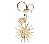 ZJchao Llavero Dios del Sol, Lindo Bolso de Mano para Mujer, Llavero con Perla Artificial Brillante, Diseño de Sol Dorado de Moda, para Decoraciones de Billetera y Mochila