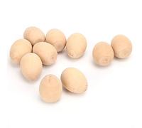 ZJchao Madera Pascua Decorar 10 Huevos de Madera - Huevos de Imitación Portátiles, Ligeros y Vívidos para Decoración Familiar y Proyectos de Manualidades (Tamaño Mediano 3,8x6,3 cm)