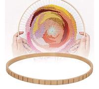 ZJchao Máquina de Artesanía Redonda de Telar de Tejer de Madera, Herramienta de Decoración Artesanal Artesanal de 19cm para Colgar en la Pared del Hogar