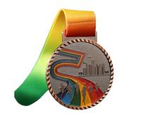 ZJchao Medalla de Participación Deportiva con Cinta Colorida, Premio Al Ganador de Aleación de Zinc por Actividades de Campamento de Verano, Trofeo de Competición Final (Cobre)