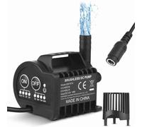 ZJchao Mini Bomba de Agua de 12 V, Flujo de 700 L/H, Elevación de 9.8 Pies con Sincronización de Encendido/apagado de 4 Engranajes, Modo de Desaceleración de Aceleración para Acuario, (QR70TH)