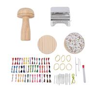 ZJchao Mini Kit de Herramientas para Zurcir, Suministros de Zurcir de Madera de Haya de Primera Calidad con 50 Hilos y 12 Agujas, para Calcetines, Ropa, Reparación de Tejidos Artesanales (haya 2)