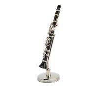 ZJchao Miniatura Clarinete Modelo Mini Clarinete Réplica Tiny Clarinete Decoración con Soporte y el Caso para Los Amantes de la Música Dollhouse Decor 3.1in