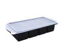 ZJchao Molde para Cubitos de Hielo de Silicona de 4 Rejillas, Bandeja de Hielo de Grado Alimenticio Suave con Cubierta Antipolvo y Diseño Apilable para Almacenamiento de Caldo en (4 cuadrícula)