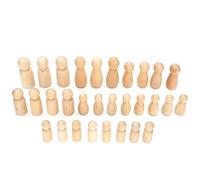 ZJchao Muñecas de Madera con Clavija, Muñecas de Madera, 30 Piezas, Cuerpos de Muñecas con Clavija de Madera, Formas Naturales de Personas sin Terminar, Pintura DIY, Manualidades