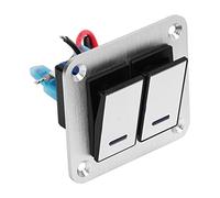 ZJchao Panel de Interruptor Basculante de 2 Bandas, Panel de Interruptor de 12 V de Marino de PC de Metal con Accesorios para Camión Barco