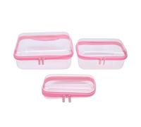 ZJchao Paquete de 3 Estuches Rígidos Transparentes con Cremallera, Caja de Almacenamiento de Plástico Apilable con Cremallera Impermeable para Organizar Juguetes, Cosméticos, (Juego 3 en 1 (Grosor