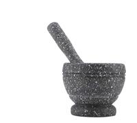 ZJchao para Cocina Madera Molinillo de Ajo de Plástico Manual, Juego de Mortero para Especias, Herramienta de Cocina para Ajo, Jengibre y Especias (patrón de granito)